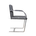 Silla de comedor de cuero de barra plana moderna